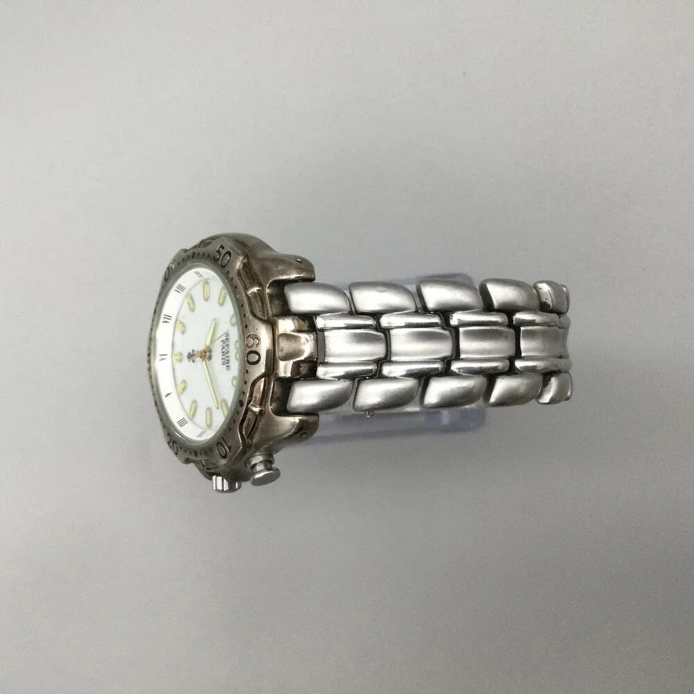 Seiko Alba Sefaire Paris Mens Watch 37mm Silver Tone V671-6010 New Battery 6.5